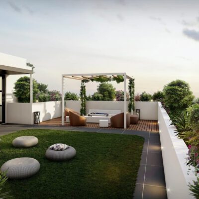 supported accommodation vacancies sydney, leafy outdoor area on apartment rooftop