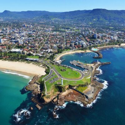 sil ndis wollongong, aerial view of wollongong