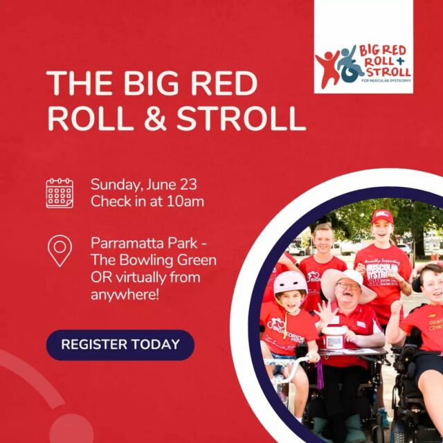 Support Us in the Big Red Roll & Stroll!

We’re excited to participate in the Big Red Roll & Stroll on June 23rd at Parramatta Park! Help us raise awareness and vital funds for those living with Muscular Dystrophy. 

Your donation can make a difference in the lives of many. Join us in supporting a cause close to our hearts.

#BigRedRollAndStroll #MuscularDystrophyAwareness #AllaraSupport #JoinUs