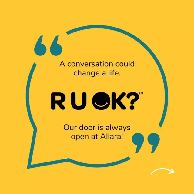 Today is R U OK? Day 💛

Being a good friend and an empathetic listener can make all the difference in someone’s life when they are struggling. You don't need to hold all the answers, just a willingness to be there for someone who might need it.

If you ever find yourself in need, know that the doors of Allara are always open for you. At Allara, we’re all about creating a community of care and understanding, where no one walks alone ❤️

#SupportedIndependentliving #NDIS #NDISparticipants #DisabilityAwareness #AllaraSupportServices #DisabilitySupport #NDISprovider #CommunityParticipation #iLoveNDIS #SupportCoordinator #WesternSydney #Wollongong #RUDayOK2023 #SupportMatters #YouAreNotAlone #MentalHealthMatters