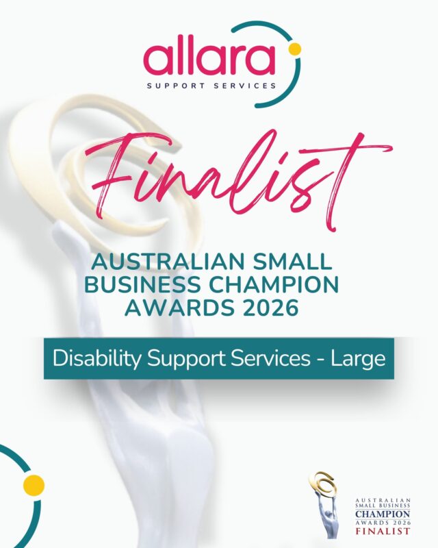 We’re beyond proud to share that Allara Support Services has been selected as a finalist in the Disability Support Services – Large category for the 2026 Australian Small Business Champion Awards! 

This recognition is a testament to the incredible work our team does every day. Their passion, care, and dedication make a real difference in the lives of our participants. 

At Allara, we’re committed to continuing to specialise in Supported Independent Living (SIL) across SDA dwellings, onsite shared support, SIL homes, and SIL‑at‑Home, empowering participants to live with greater independence, safety, and confidence,  in the home environment that suits them best.💖

#AllaraSupportServices #NDIS #DisabilitySupport #SmallBusinessChampion #Finalist #MakingADifference #CommunityFirst