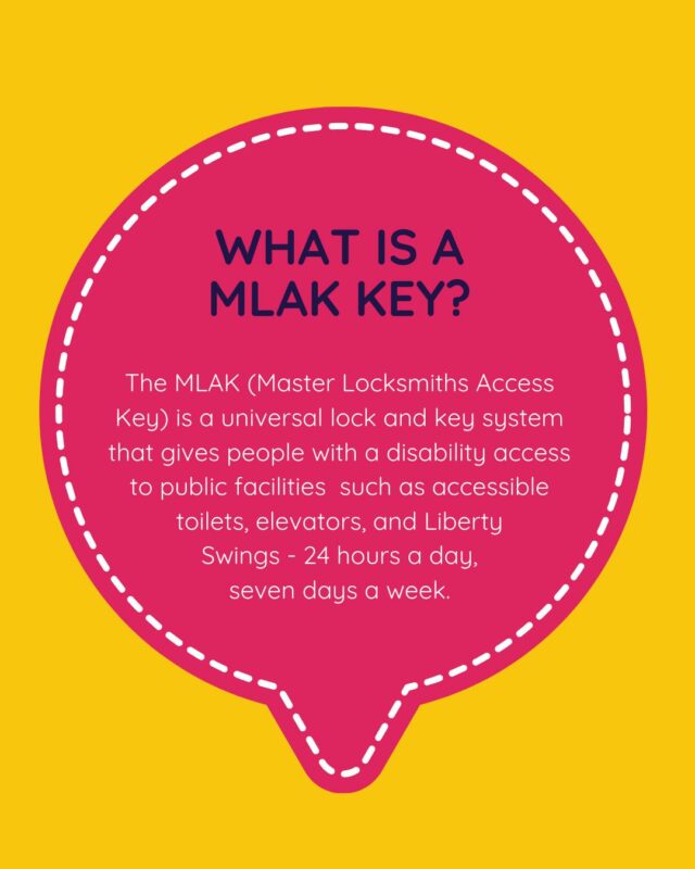 🔑 Ever heard of an MLAK key?

It’s a universal key that gives people with a disability 24/7 access to public facilities like accessible toilets, lifts, and Liberty Swings.

A simple key that makes independence and dignity easier, every day. 💜

#AccessibilityForAll #InclusionMatters #AllaraSpirit
