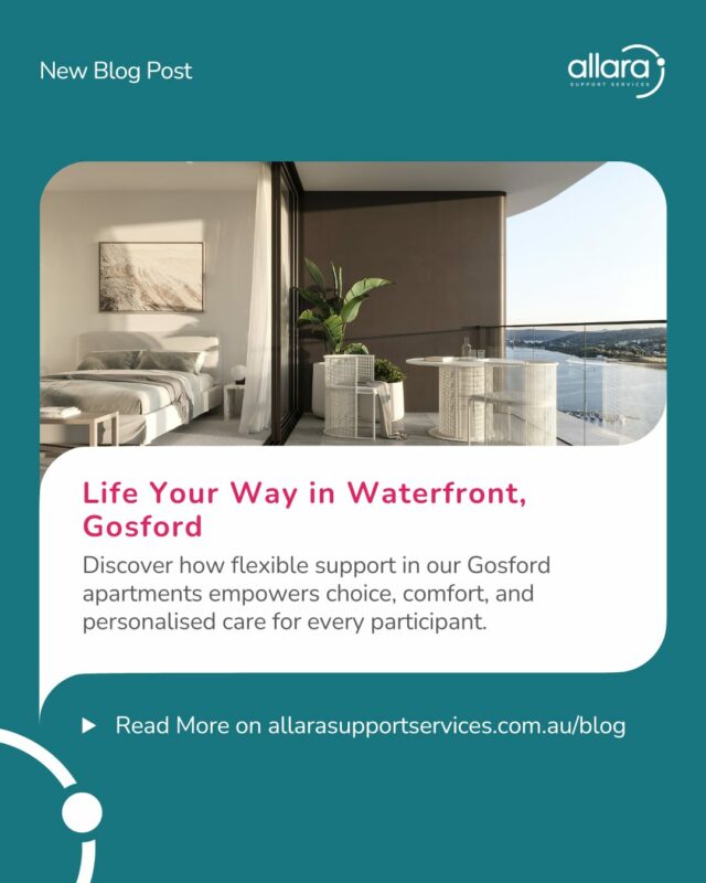 Looking for a home that supports your lifestyle and independence?

At Allara Support Services, we’re proud to introduce The Waterfront, Gosford — a brand-new SDA community designed with comfort, accessibility, and connection in mind.

✔️ Private apartments with open-plan layouts and warm finishes
✔️ Flexible SIL support tailored to your needs
✔️ A welcoming culture built on respect and inclusion
✔️ Stunning views and a vibrant café scene just downstairs

Opening November. Enquire today and be among the first to call it home.

Read more: https://allarasupportservices.com.au/welcome-home-life-your-way-at-the-waterfront-gosford/