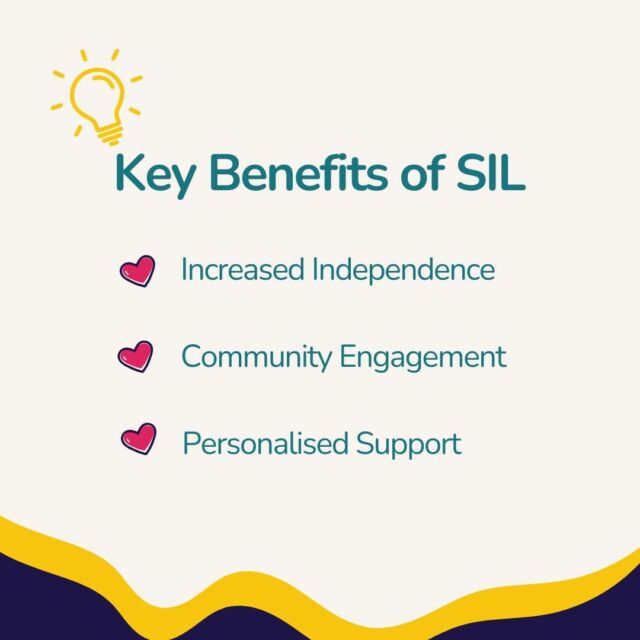 Looking to learn more about SIL? Here are the key benefits:

1. Increased Independence – Live life on your terms with more control and freedom!
2. Community Engagement – Stay connected and involved in your community for a richer experience.
3. Personalised Support – Get the tailored care and support you deserve, when you need it most.

Ready to discover the difference SIL can make? Contact us today! 

#SIL #SupportedIndependentliving #NDIS #NDISparticipants #SILliving