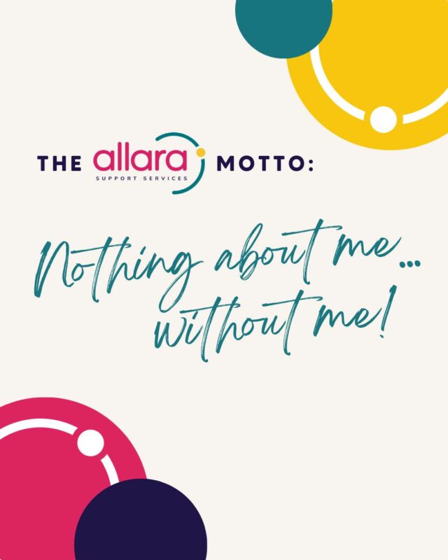 At Allara, we live and lead by our 7 core values - but if there’s one that truly resonates across everything we do, it’s this: 

Nothing about me, without me.

We value the voices and perspectives of every person. Whether it's a team decision, a participant goal, or the way we shape our services. We make sure those most affected are directly involved.

It’s more than a motto. It’s how we foster trust, inclusion, and real collaboration - and it’s at the heart of every relationship we build. 🩷

#AllaraValues #NothingAboutYouWithoutYou #InclusiveCare #TeamAllara #PersonCentredApproach