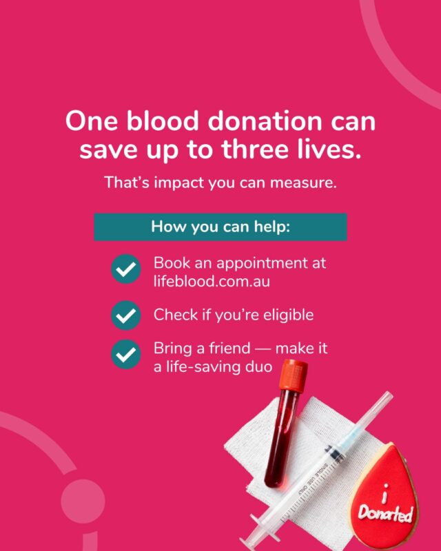 Every donation counts. Every donor matters.

This World Blood Donor Day, join the lifesavers rolling up their sleeves and making a real difference.

It only takes an hour, but the impact lasts a lifetime.

Find your nearest donation centre at @lifebloodau and book today.

Let’s give life together.

#WorldBloodDonorDay
#AllaraSupportServices
#DisabilitySupport
#NDIS